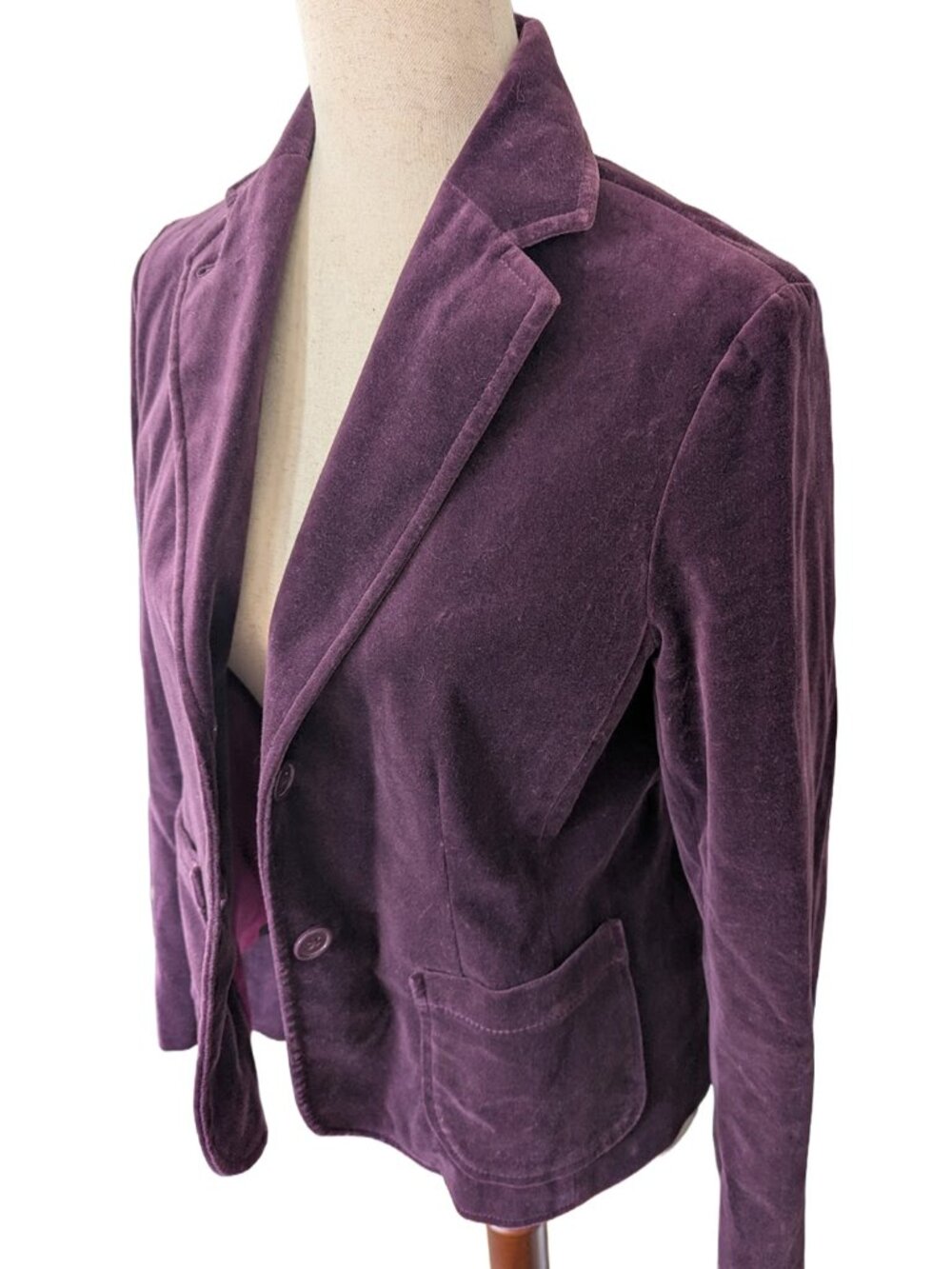 GAP Purple Velvet-Feel Blazer Suit Jacket Y2K - Picture 3 of 12